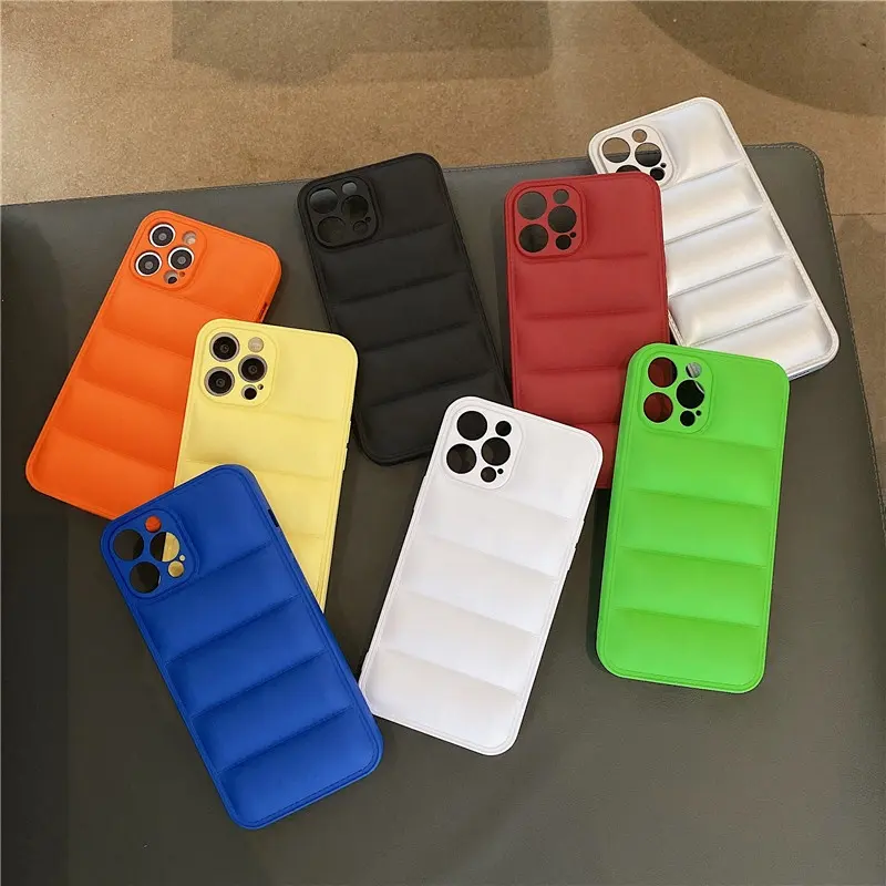 Voor Iphone 13 Pro Stress Telefoon Case, donsjack Ontwerp Zachte Tpu Telefoon Case Voor Iphone 13 12 11 Met Camera Bescherming