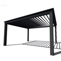Pavillon de jardin en alliage d'aluminium avec télécommande, à lames orientables, pergola rétractable, résistant au soleil et à l'eau