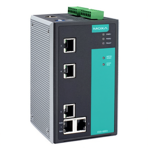 Commutateur géré Moxa EDS-505A-T, 5 ports, montage sur rail DIN industriel, commutateur Ethernet 24V IEEE 802.3 pour usage professionnel - Product Image 2