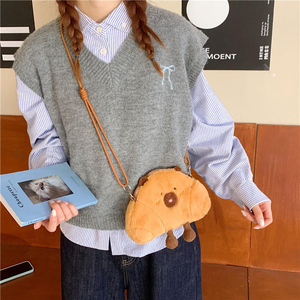 Nuova Borsa a Tracolla Piccola in Cotone con Cartone Animato Capibara, Borsa a Tracolla per Bambina, Borsa a Tracolla per Monete, Borsa a Tracolla per Chiavi, Regalo Scambio, Borsa a Tracolla Carina a Forma di Bambola - Product Image 1