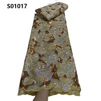 Tissu en dentelle CHOCOO à prix compétitif pour robe de mariée nigériane, tissu en dentelle à sequins pour robe de mariée française, idéal pour les fêtes