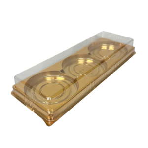 Boîte d'emballage de luxe dorée pour boulangerie, en PET de qualité alimentaire, pour pâtisserie, pain, lot de 2 boîtes à donuts avec couvercle transparent - Product Image 6