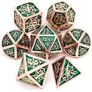 Wholesale Antique Brass Color Metal <b>Dice</b> Engraved Number Polyhedral Set for Board Game Gamer Gift - Product Image 6