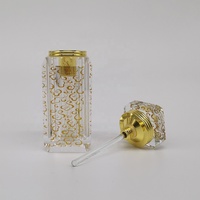 Flacon d'huile essentielle rectangulaire en cristal, 5 pièces, bouteille de luxe, style arabe, de 3ml, 6ml, 12ml