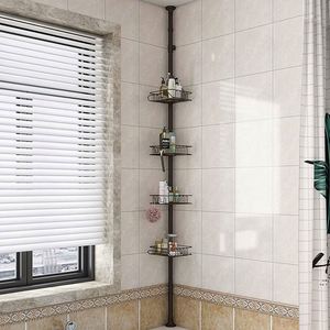 Stainless Steel Four Tier Modern <b>Corner</b> Bathroom Organizer Wall Mounted Adhesive Installation No Drilling Required Hotel Kitchen - Product Image 2