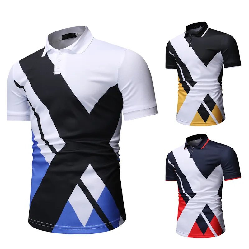 2021 New Custom Printed Herren Casual Fashion Polo Shirt 100% Baumwolle