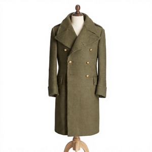 Men's 100% <b>Woolen</b> Overcoat Double Breasted Long Coat Stand Collar Custom Logo OEM Outerwear - Product Image 1