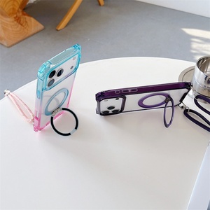 360ที่ใส่แหวนโลหะแบบหมุนได้เคสโทรศัพท์แบบไล่ระดับสีสำหรับ iPhone 17 PRO MAX พร้อมสายคล้องลำตัว - Product Image 3