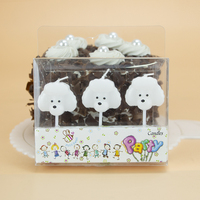 Bougies en forme de chien Teddy, non toxiques, faites à la main, écologiques, non parfumées, pour décorations de gâteaux d'anniversaire et de fêtes de Noël
