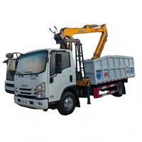 Grue à flèche articulée montée sur mini-camion japonais KV600 LQS78A, prix disponible, peut être équipée d'une grue à grappin pour la manutention du bois