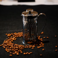 Cafetière à piston en verre au design unique, 800 ml, avec piston en acier inoxydable, pour café et maison