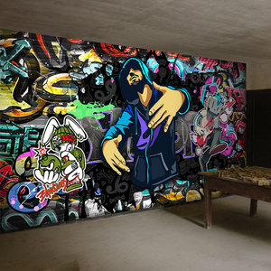 Papier peint 3d Trendy Hip-Hop Style Magasin de vêtements pour hommes <span class=keywords><strong>Fond</strong></span> <span class=keywords><strong>d</strong></span>'<span class=keywords><strong>écran</strong></span> Graffiti <span class=keywords><strong>D</strong></span>écoration de salle de classe Papier peint Revêtement mural - Product Image 1