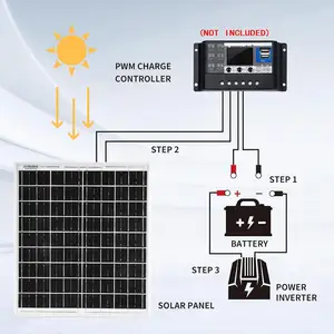 OEM Fabricación Mono panel solar 12V 24V Mono panel solar 5W 20W 30W 40W 50W 80W 100W 150W 200W Paneles solares de vidrio