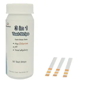 Popular Pool and Spa 3 ways Test Strips For Chlorine PH Total Alkalinity 3 In 1 Pool Strips 50