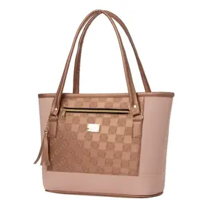 Bolso Tote para Mujer Fana Lala, Cuero PU, Patrón Geométrico, Cierre de Cremallera, Elegante, Uso Diario, Estilo Veraniego - Product Image 3
