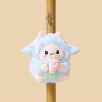 En gros, Mini jouets en peluche mignons en forme de mouton de dessin animé, avec fleur, OEM, logo personnalisé, pour cadeau promotionnel
