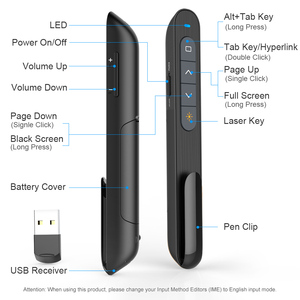 Remote Control Clicker PowerPoint Presenter Wireless Presenter With Red Laser Pointer For Presentation