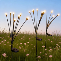 Lampes solaires de jardin en plastique à LED blanc chaud, étanches IP65, rechargeables, pour décorer les allées extérieures