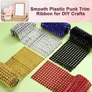 M METERXITY Yards Sew Stitch On Spikes Stud Cone Rows <b>Plastic</b> Gold Spike Rivet With Flat Back Punk Rock Trim Mesh <b>Bead</b> For DIY C - Product Image 5
