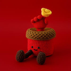 Caja de Joyería Tejida a Mano de Lana, Moderna, con Tapa, Diseño de Lingote de Oro Xuefei, Caja de Almacenamiento de Dinero con Forma de <span class=keywords><strong>Cactus</strong></span> - Product Image 2