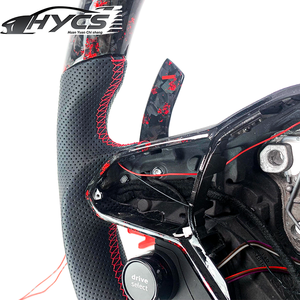 Volante de Fibra de Carbono Forjado para Volkswagen VW GOLF 8 MK8 GTI <span class=keywords><strong>Tiguan</strong></span> R, Estilo Deportivo con Levas de Cambio - Product Image 4