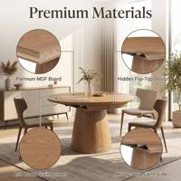 Eschenholz-Furnier Esstisch Hersteller Moderner 1100-1800mm Ausziehbarer Tisch mit Robuster Schiene für Großhandel Möbel