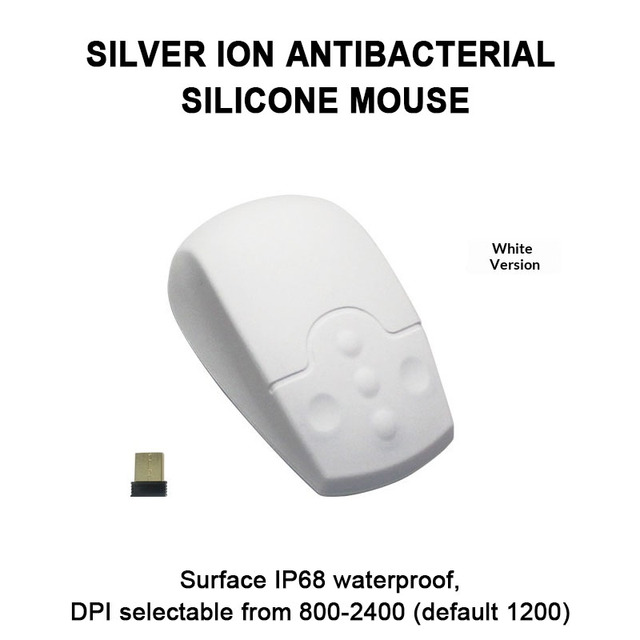 Silver Ion Antibacterial Medical Mouse with Bluth Wireless Sealing Protection IP68 Waterproof Antibacterial for Medical