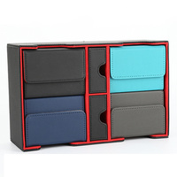 Boîte de rangement pour cartes en cuir PU avec séparateurs, pochette pour cartes à collectionner, étui rigide en aluminium verrouillable et portable pour cartes TCG classées