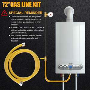 Tuyau de gaz pour sèche-linge de 72 pouces, <span class=keywords><strong>flexible</strong></span>, 3/4, <span class=keywords><strong>raccord</strong></span> de gaz naturel, raccords MIP/FIP de 1/2 pouce, diamètre extérieur de 5/8 pouces (diamètre intérieur de 1/2 pouce) pour cuisinière/sèche-linge à gaz - Product Image 4