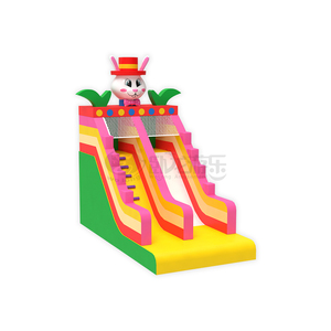 Tobogán Inflable con Diseño de Conejo Mago WOLONG, Doble Carril, Material de PVC de 0.55 mm, Certificado CE-EN71/EN76/EN14960, Fácil de Instalar - Product Image 2