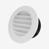 Système de ventilation de bureau intérieur : Diffuseur rond en plastique ABS à grille inclinée pour retour d'air, avec contrôle du flux de vent