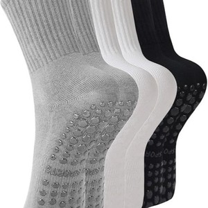 Chaussettes de Pilates avec grip pour femmes, chaussettes antidérapantes pour yoga, ballet, fitness, chaussettes mi-hautes décontractées - Product Image 1
