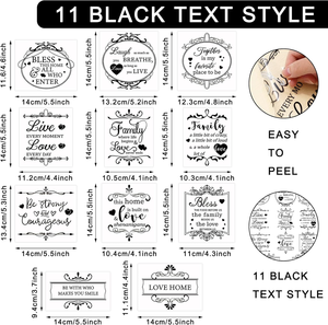 Wholesale 11 <b>Sheets</b> Vintage Rub Transfer Stickers UV Eco-Friendly Anti-Uv Waterproof for Crafts Furniture Black Warm Letters - Product Image 4