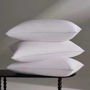 Oreiller de luxe en duvet d'oie et de canard avec motif géométrique uni, housse 100 % coton blanc 600 fils, mémoire de forme, non toxique, pour le cou et <span class=keywords><strong>la</strong></span> tête - Product Image 5