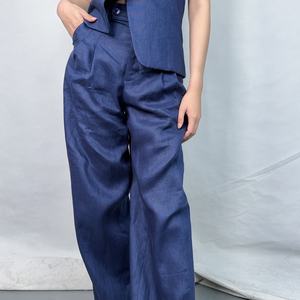 Conjunto de 2 Piezas de Verano para Mujer, Estilo Casual de Negocios, Top sin Mangas con Pantalones Largos, OEM - Product Image 4