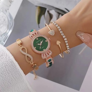 Nuovi 6 pz/set di Set di orologi da donna di lusso personalizzati, orecchini anello collana alla moda e alla moda Set di gioielli CD198 - Product Image 3