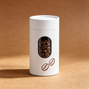 Custom design Coffee packing tube with <b>window</b> Custom Designs Cylinder Cardboard coffee to go box Paper Tube Canister - Product Image 1