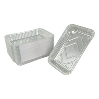 Conteneur rectangulaire en aluminium de 600 ml (20 oz) en gros, épaissi, résistant à la chaleur, de qualité alimentaire, pour barbecue, cuisson et plats à emporter