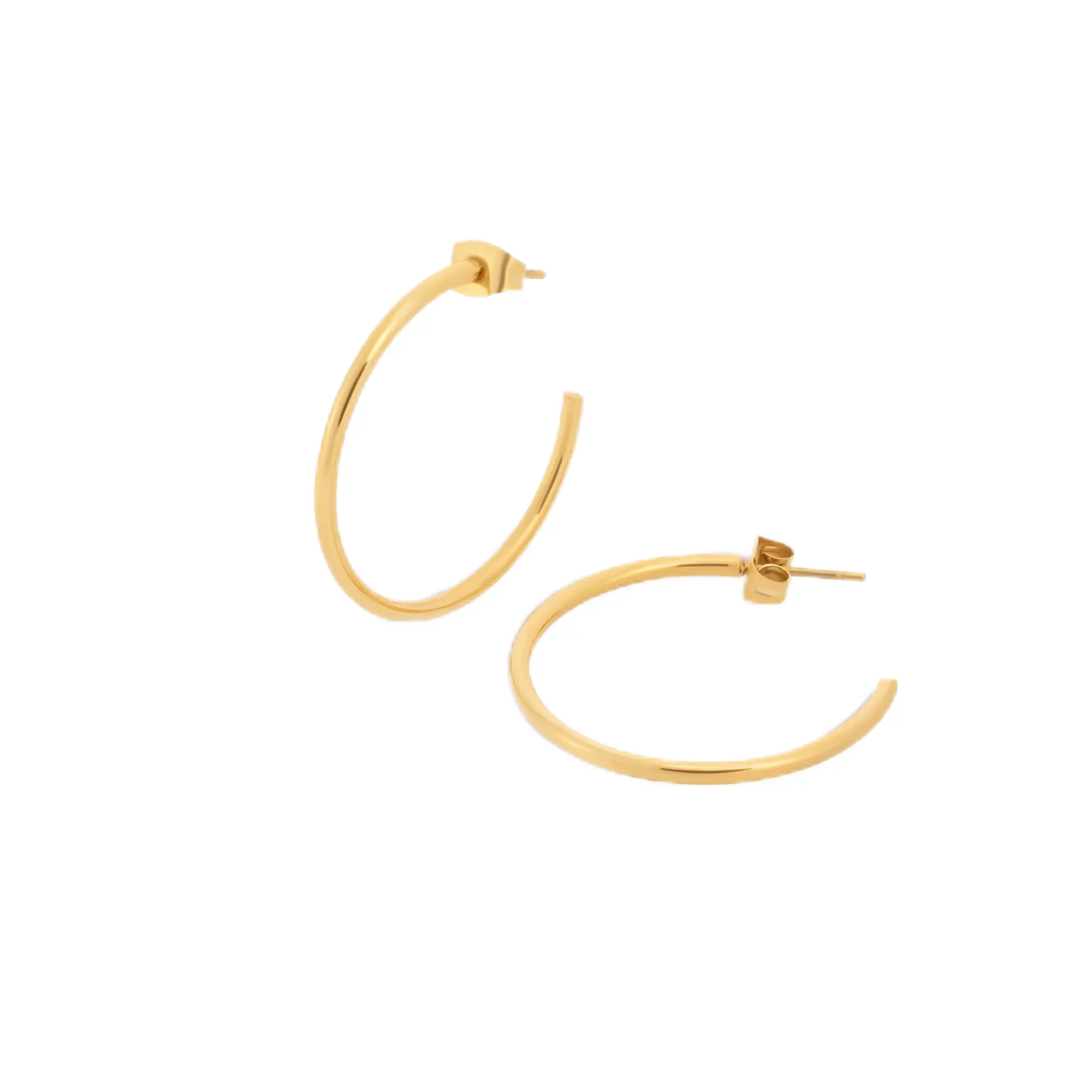 Minimalist Large Hoop Earrings 38Mm Gold Plated Stainless Steel Jewelry Fashion Jewelry Earrings For Women