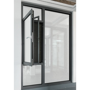 Fenêtre à battant en aluminium à double vitrage insonorisée <span class=keywords><strong>sur</strong></span> <span class=keywords><strong>mesure</strong></span> avec moustiquaire - Product Image 2