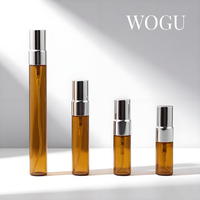 Botol Parfum WOGU Amber Atomizer 10ml 5ml 3ml 2ml Botol Semprot Aluminium Hitam Portabel Botol Parfum Semprot Kaca Tipis