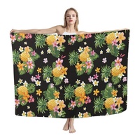 Ropa Tribal Polinesia estampado de piña azul personalizado Lavalava Sarong Wrap mujeres playa traje de baño cubrir Pareo para vacaciones