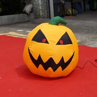 Calabaza Inflable Gigante de PVC Resistente con Sombrero de Bruja, Decoración de Halloween para Interiores y Exteriores, para Plaza, Centro Comercial, Carnaval