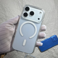 Coque transparente magnétique pour iPhone 17 Pro Max en TPU, PC et acrylique, compatible avec la charge sans fil, antichoc, anti-jaunissement, logo personnalisable