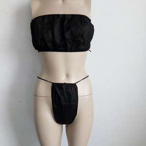 Sujetador desechable sin tirantes de tela no tejida, talla única, negro, para salones de belleza, saunas y spas - Product Image 4