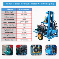 Plateforme de forage portable pour puits d'eau profonds de 200 m avec moteur diesel et boîte de vitesses, pour l'agriculture, la construction résidentielle et l'irrigation