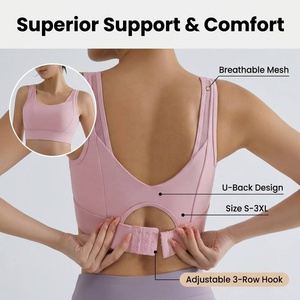 <span class=keywords><strong>Reggiseno</strong></span> <span class=keywords><strong>Sportivo</strong></span> da Donna ad Alto Supporto, <span class=keywords><strong>Taglie</strong></span> dalla S alla 3XL, Copertura Totale, Senza Ferretto, Senza Scollamenti, con Imbottiture Fisse, per Palestra e Fitness - Product Image 2