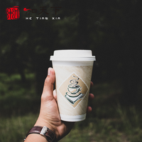 Tasse à café en papier à emporter avec couvercle à paroi unique de 8oz avec logo personnalisé fabriquée par des fabricants personnalisés