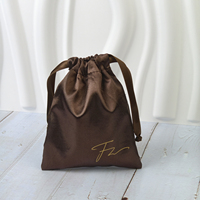 Sac à cordon en satin de luxe écologique avec logo personnalisé pour perruques, sac anti-poussière, pochettes promotionnelles pour cheveux, pour emballage cadeau