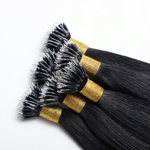 Prix de gros usine Extensions capillaires Nano Ring Cheveux naturels indiens originaux style lisse soyeux ondulé Nano Ring - Product Image 4